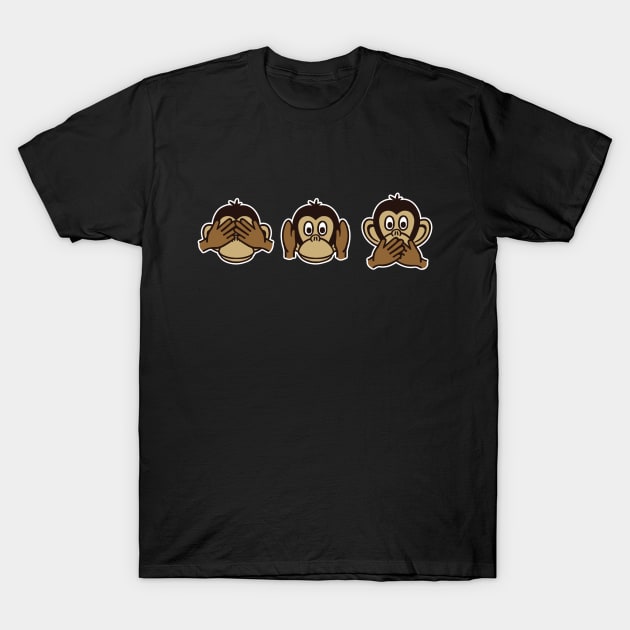 Three monkeys T-Shirt by Designzz